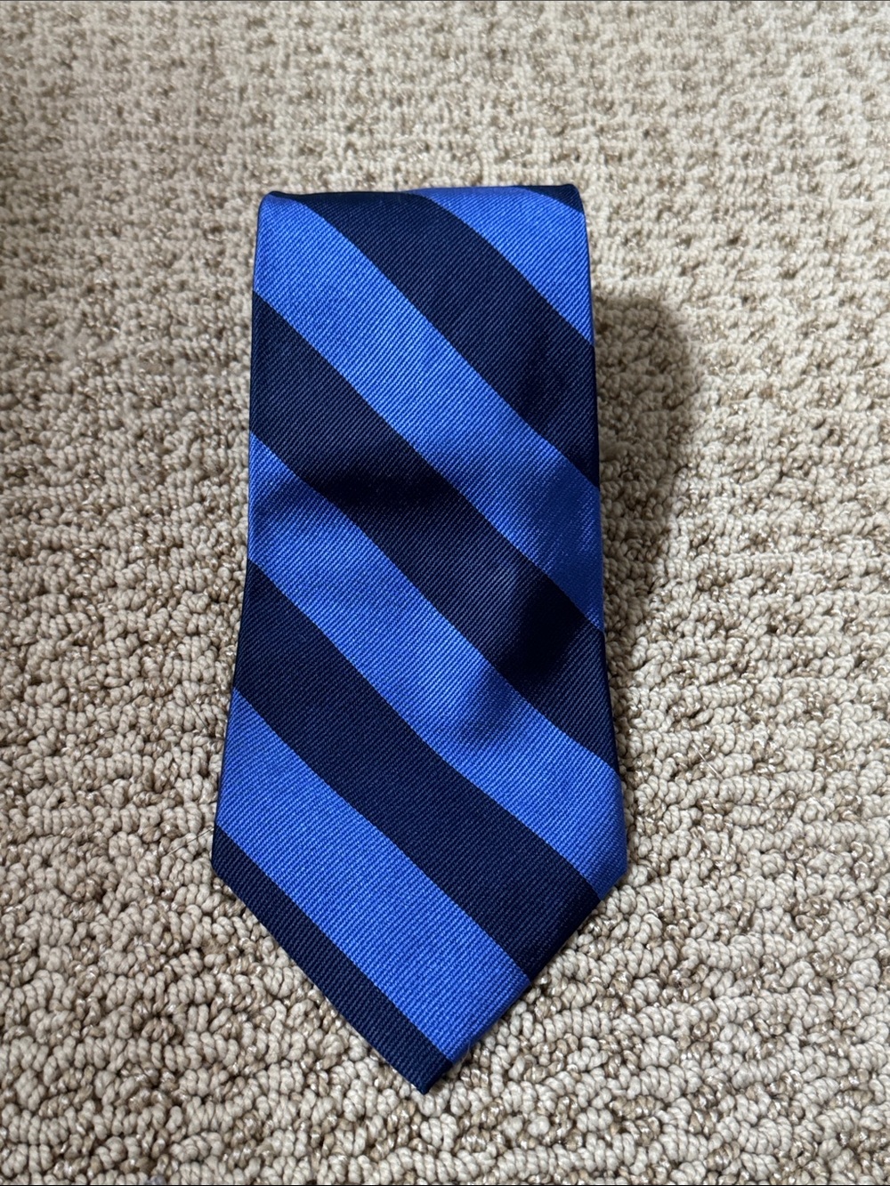 Lauren Ralph Lauren Blue and Black Diagonal Stripe Tie